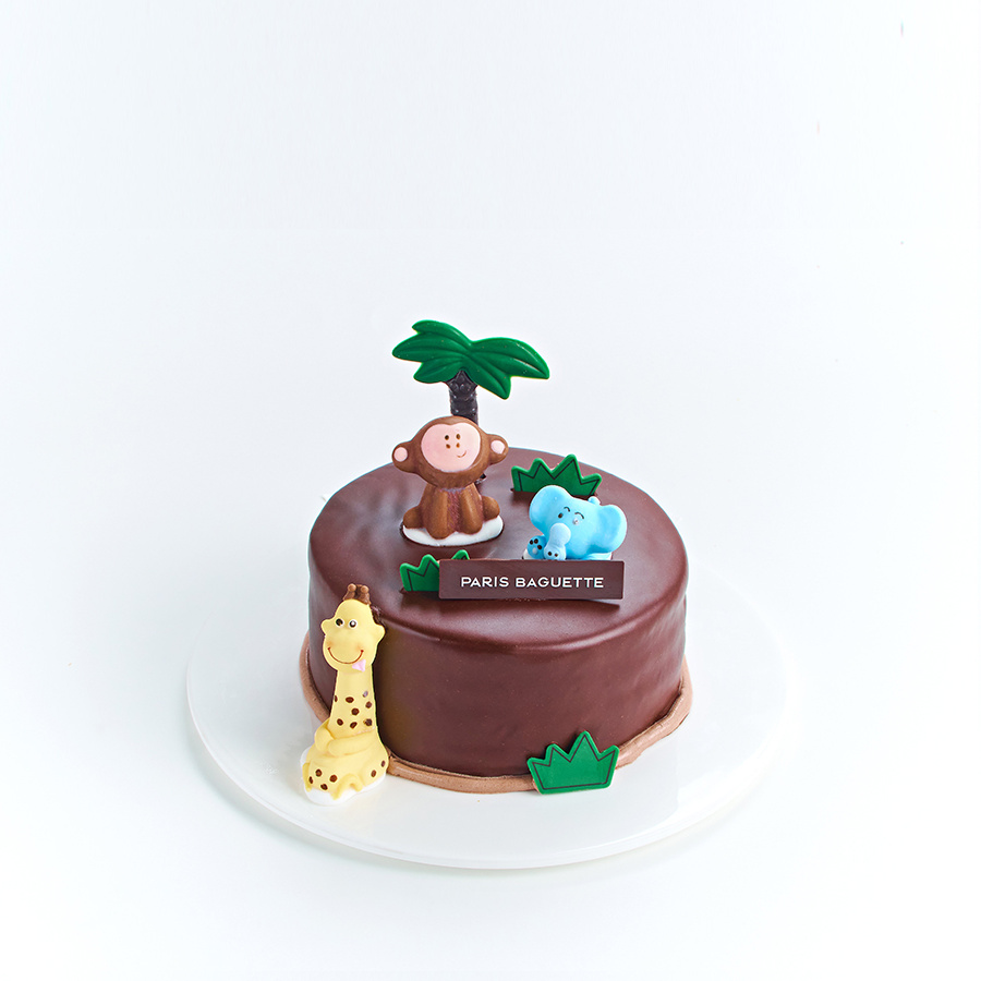 动物排队巧克力蛋糕